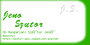 jeno szutor business card